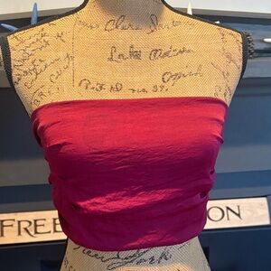 Free People Red Strapless Top With Call Outs Size S